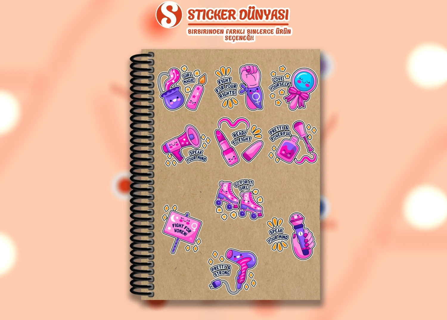 Kadın Hakları Tasarımlı Özel Sticker Koleksiyonu (Kad.Hak.1) görsel 3